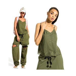 NWT Fenty Puma Lace Trim Sleep Cami, Olive Branch, Size XS